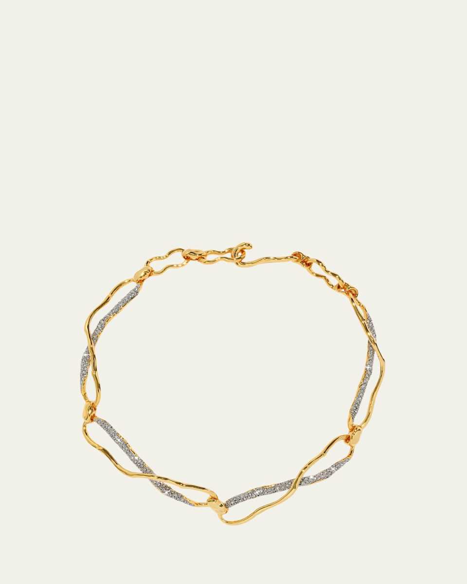 Solanes Gold Crystal Infinity Link Necklace